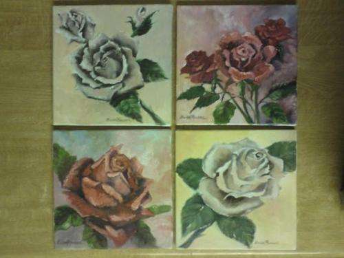 Set of 4 Original Oils by Louise Hansen